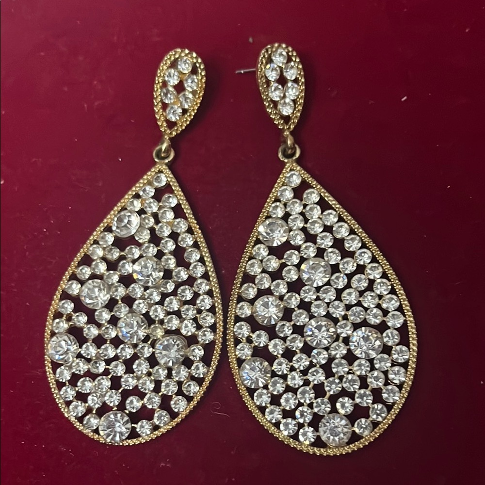 Elegant Gold and Silver Teardrop Earrings